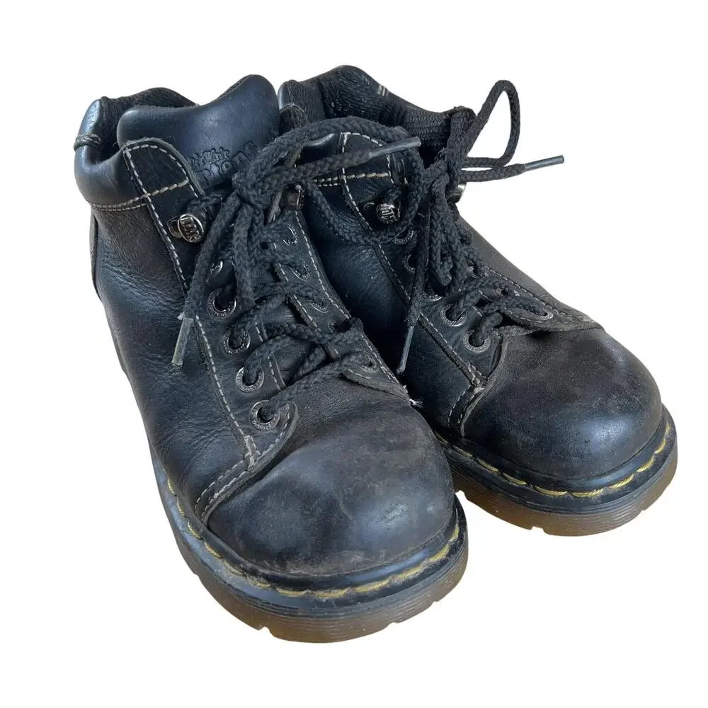 Dr. Martens Shoes Mens Size 7 Black Derby Leather Lace Up 1460 Slip Resistant